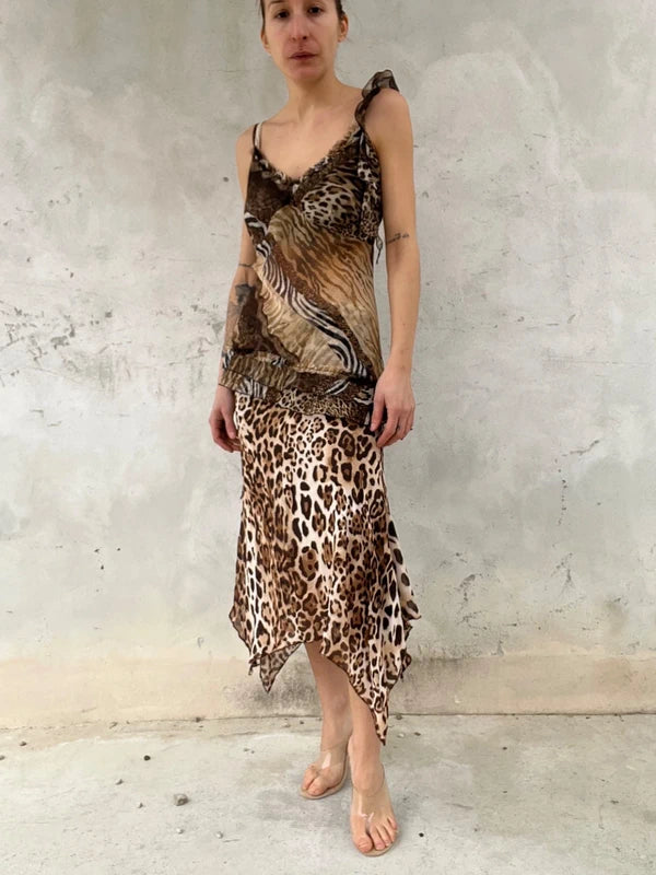 Top leggero Mix stampe animalier