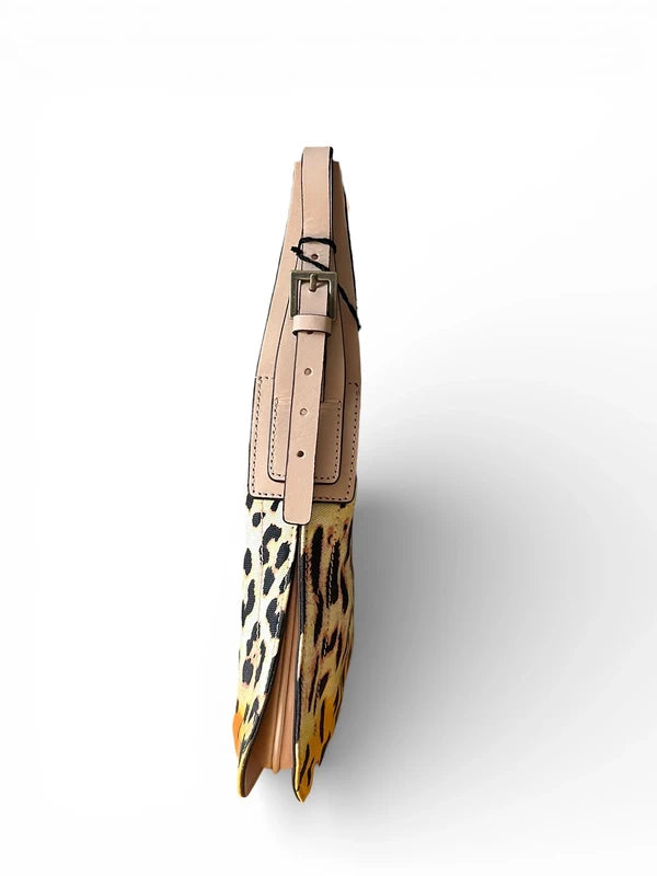 Borsa a spalla Just Cavalli con stampa leopardata - Logo borchiato, cinturino beige, Y2K Glam