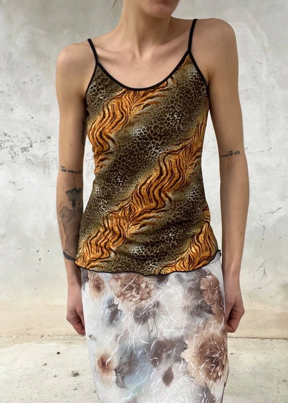 Top mix stampa animalier