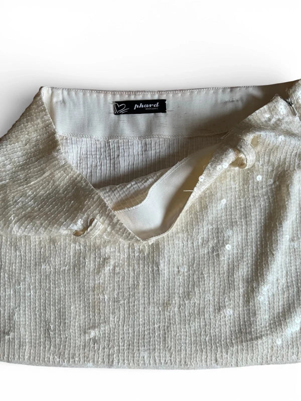 Mini gonna Paillettes panna