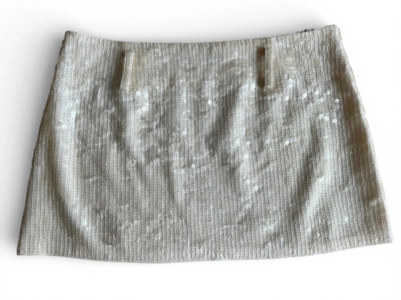 Mini gonna Paillettes panna