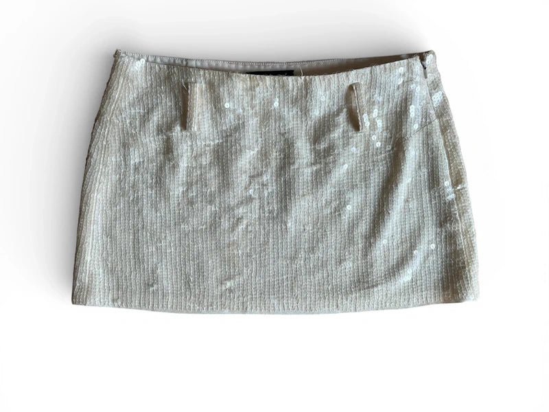 Mini gonna Paillettes panna