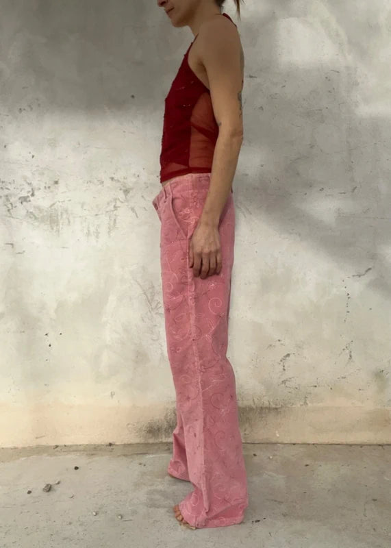 Top burgundy con paillettes