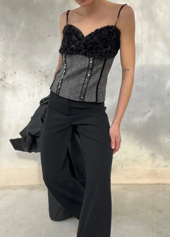 Corpetto vintage con coppe Furry