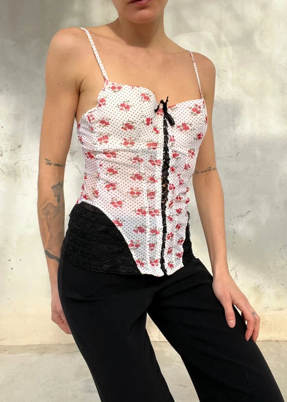 Corpetto Intimissimi con fiori e pizzo
