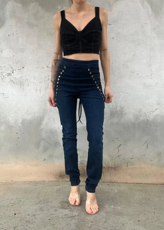 Jeans Elisabetta Franchi skinny con lacci