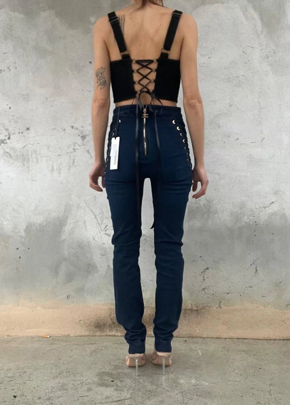Jeans Elisabetta Franchi skinny con lacci