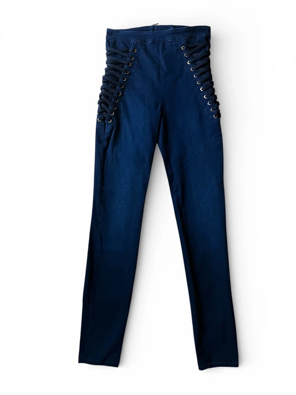 Jeans Elisabetta Franchi skinny con lacci