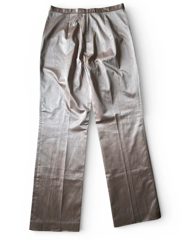 Pantaloni stretch satin gold