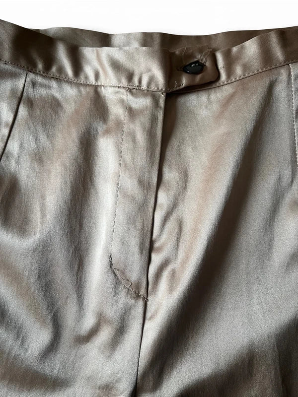 Pantaloni stretch satin gold