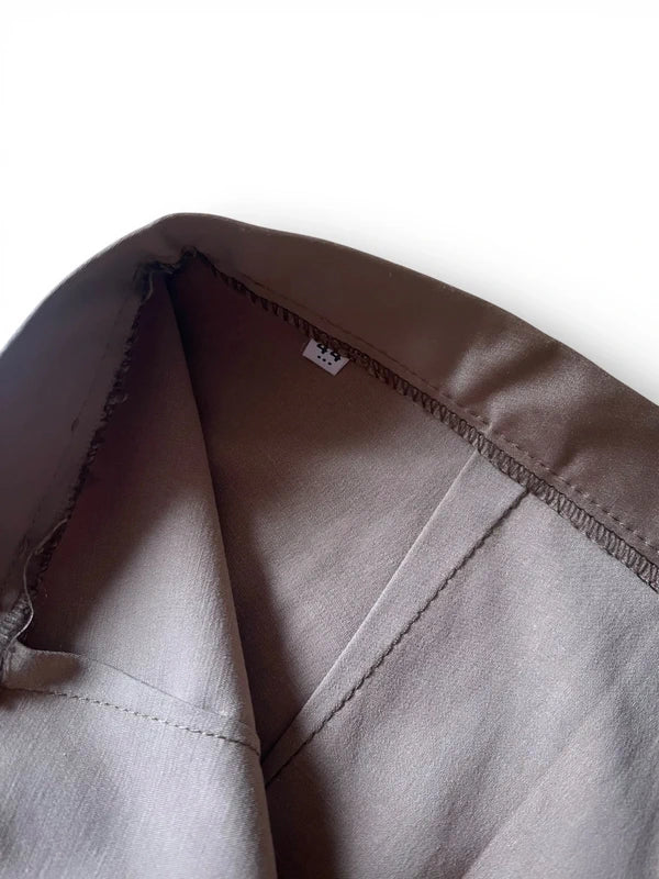 Pantaloni stretch satin gold