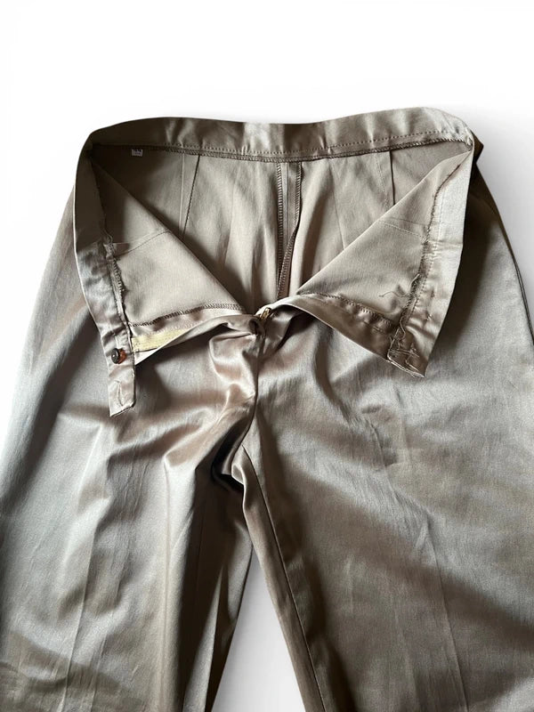 Pantaloni stretch satin gold