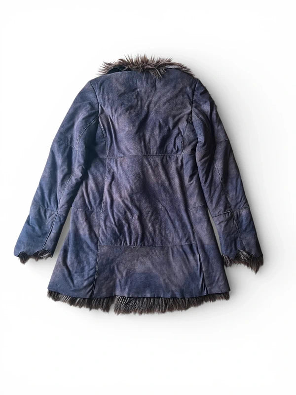 Fake fur long coat from 90s