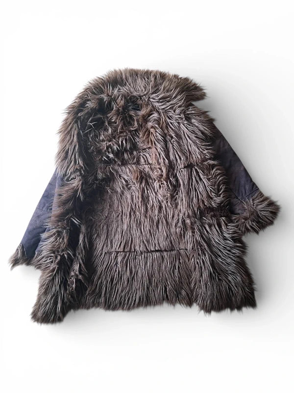 Fake fur long coat from 90s