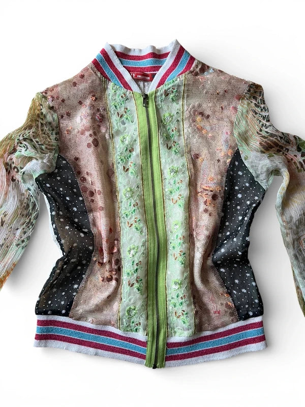 Zip top anni 90 mix tessuti