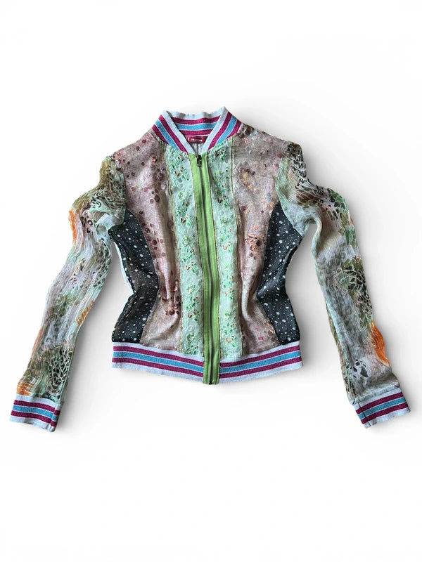Zip top anni 90 mix tessuti