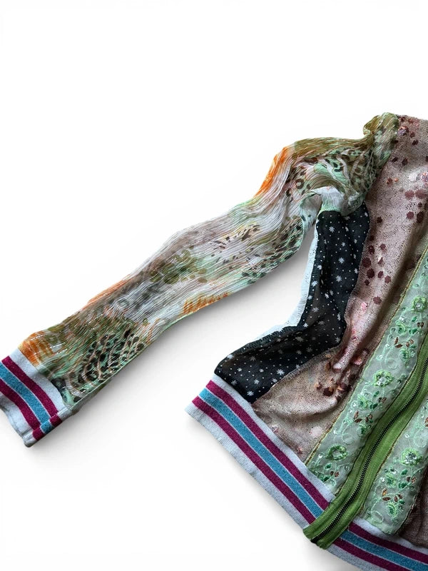 Zip top anni 90 mix tessuti