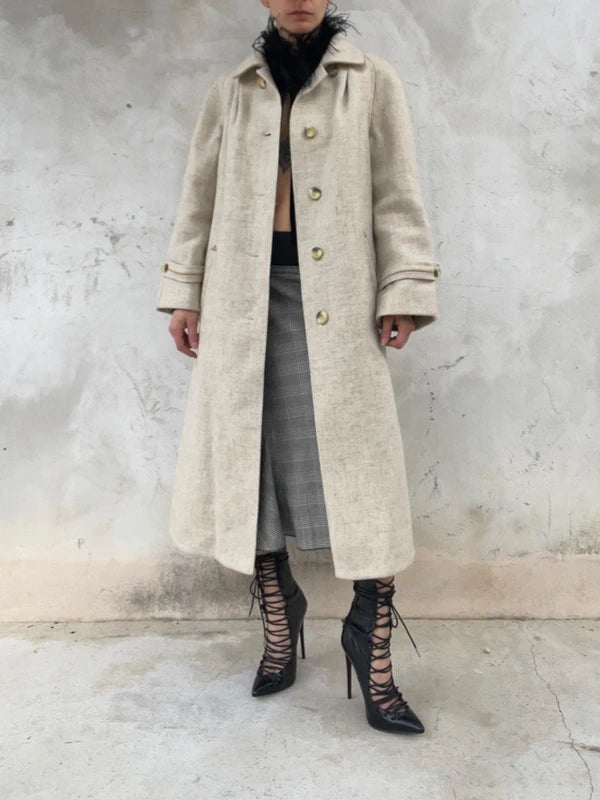 Cappotto pura lana vergine beige
