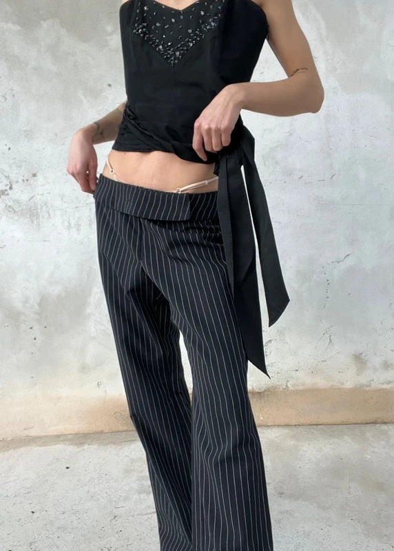 Pantaloni Y2K gessati