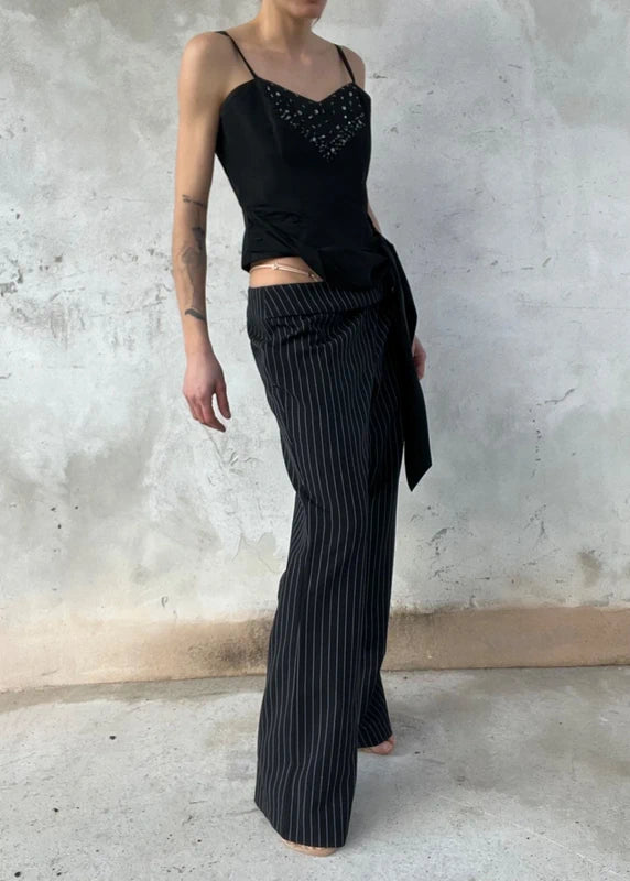Pantaloni Y2K gessati