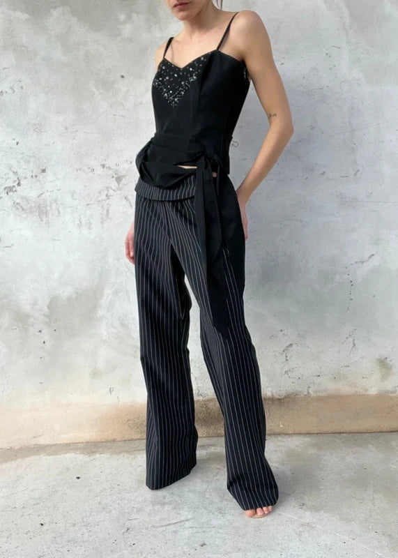 Pantaloni Y2K gessati
