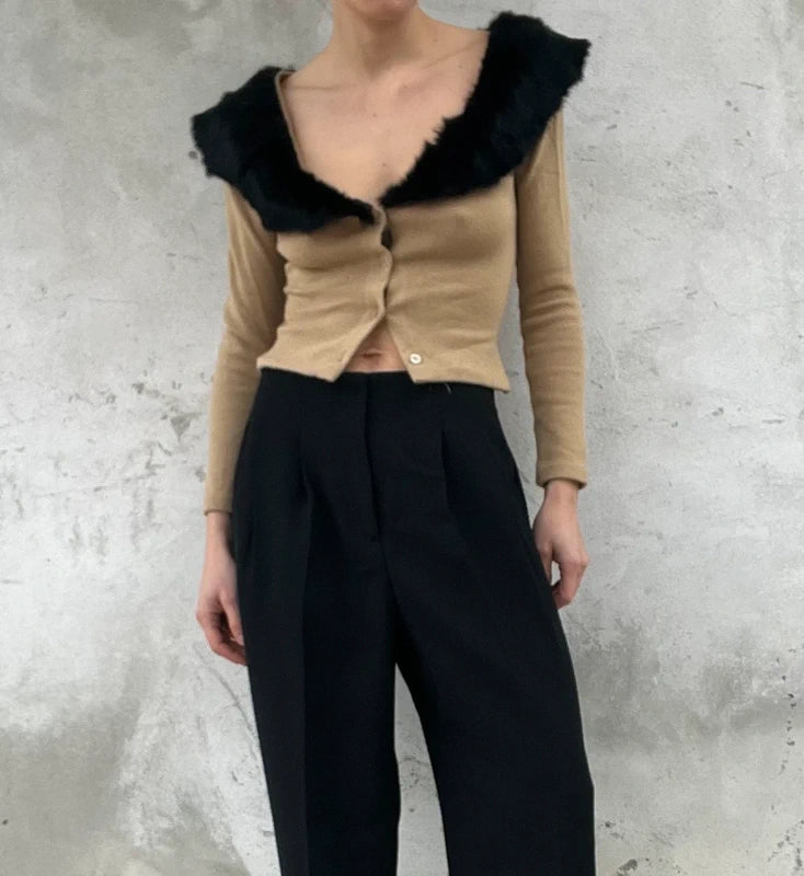 Cardigan con ampio collo
