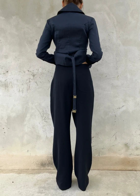 Pantalon lana blu scuro vintage