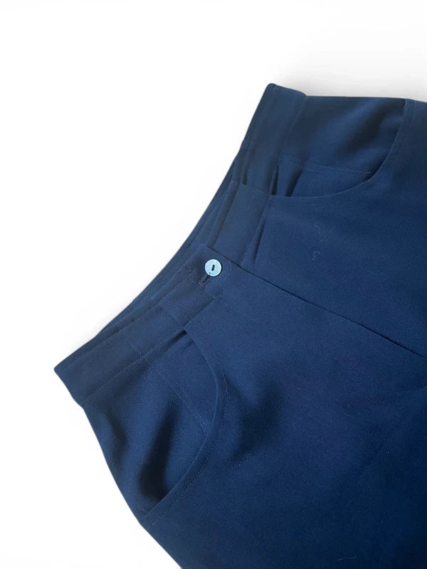 Pantalon lana blu scuro vintage