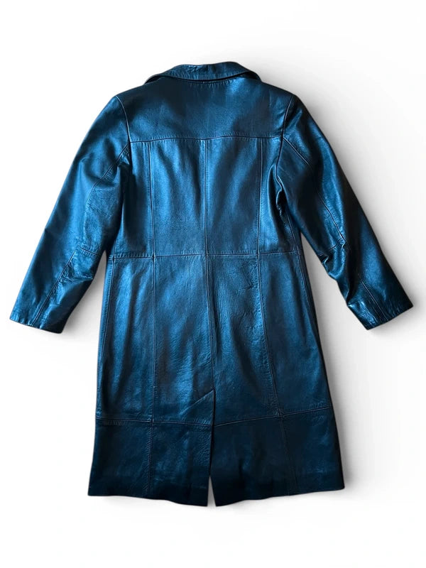 Trench anni 90 nero in pelle