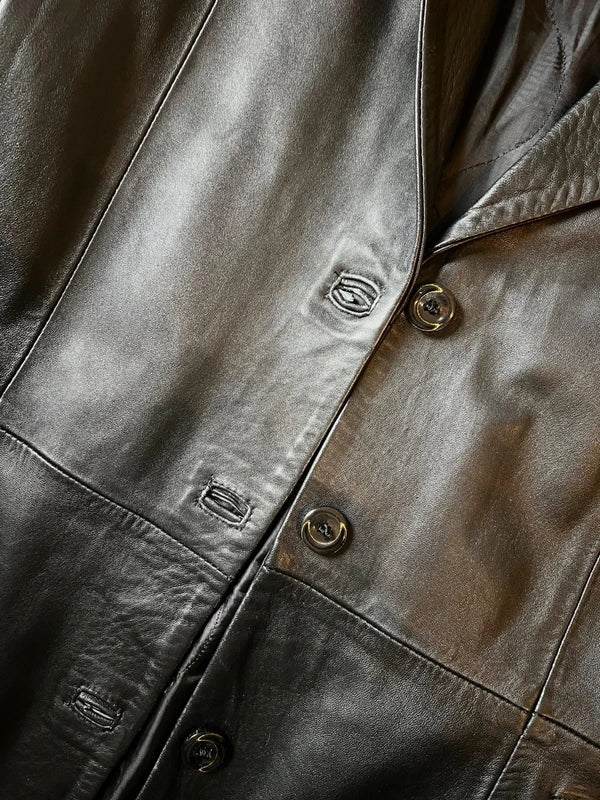 Trench anni 90 nero in pelle