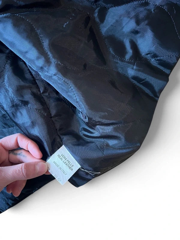 Trench anni 90 nero in pelle