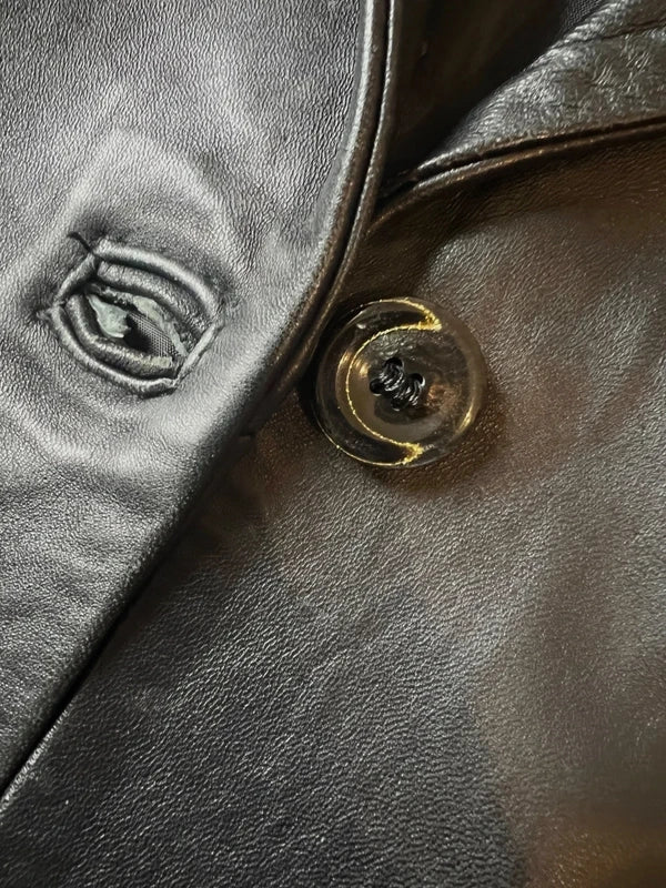 Trench anni 90 nero in pelle