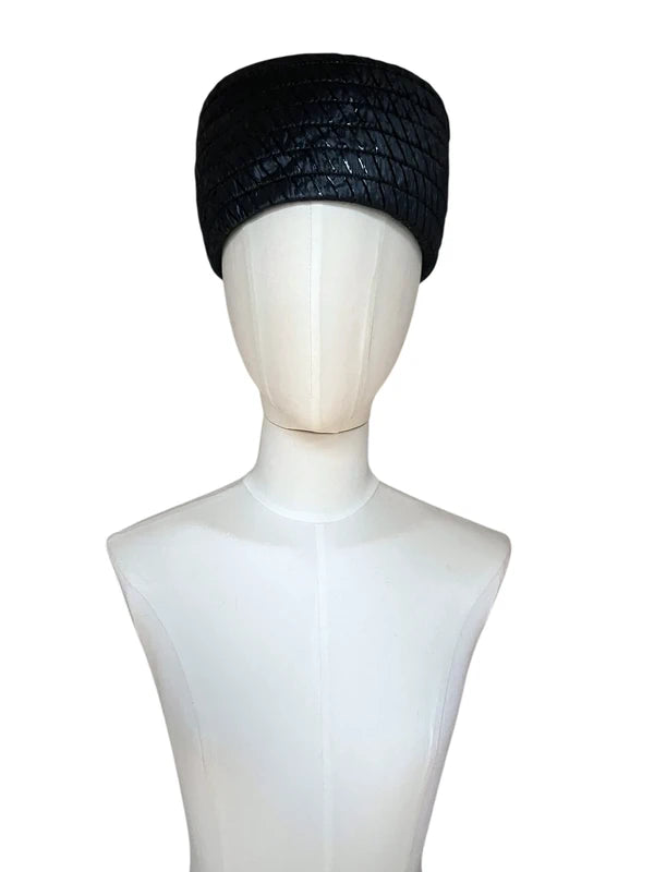 Pillbox in rafia blu anni'50