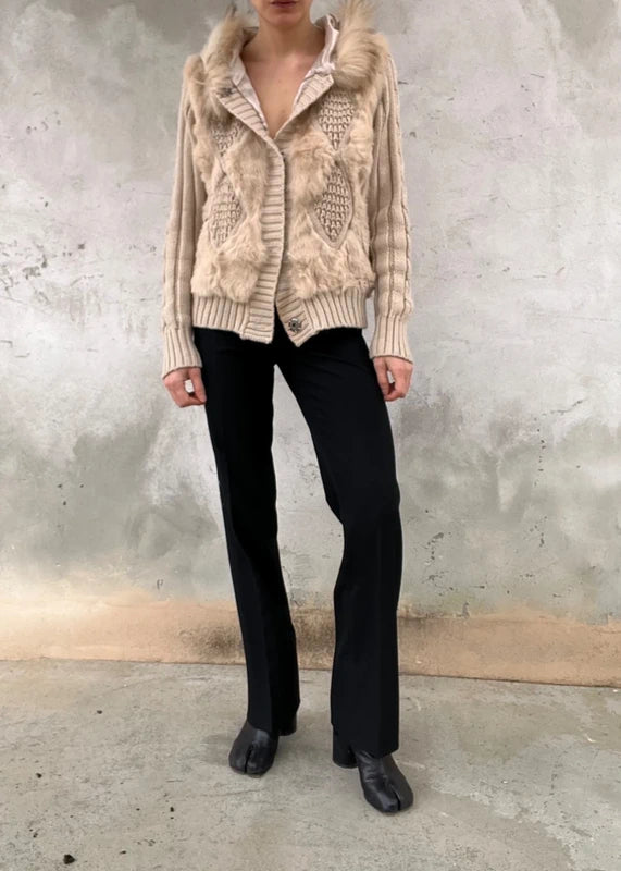 Maglione beige in maglia