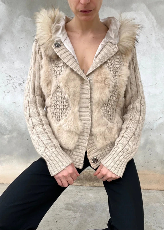 Maglione beige in maglia