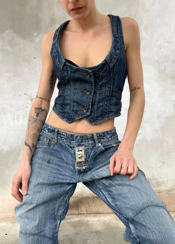 Vintage denim vest