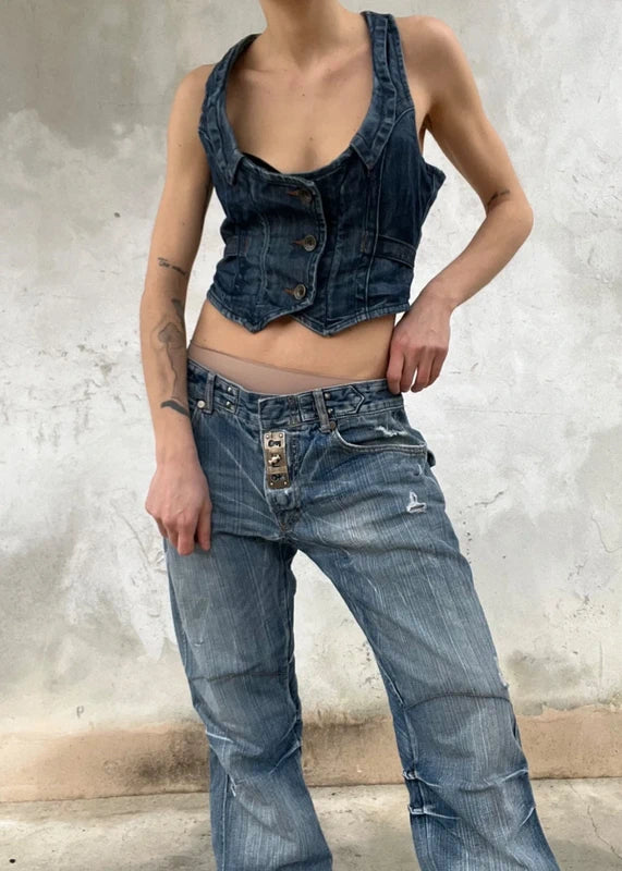 Vintage denim vest