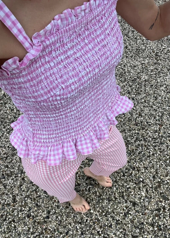 Top Vichy rosa