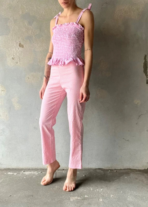Top Vichy rosa