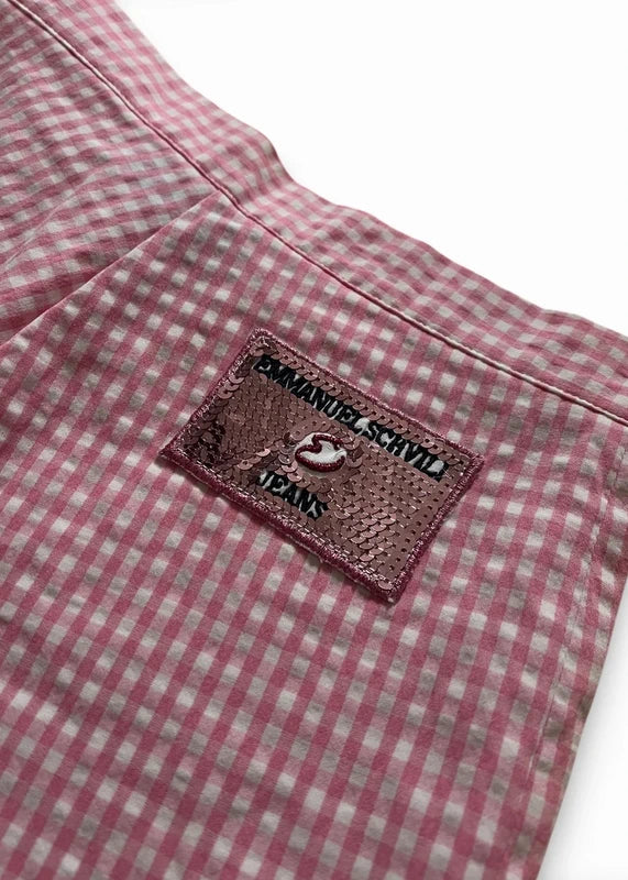 Pantaloni vichy rosa