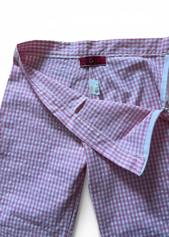Pantaloni vichy rosa