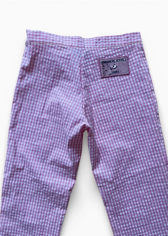 Pantaloni vichy rosa