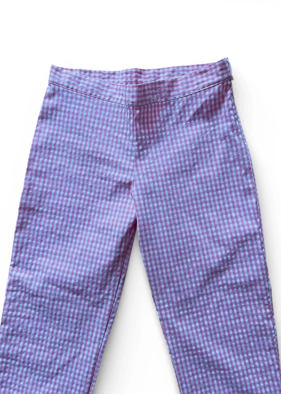 Pantaloni vichy rosa