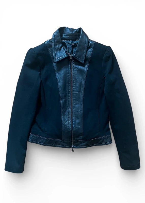 Giacca Extyn vintage in pelle e tessuto