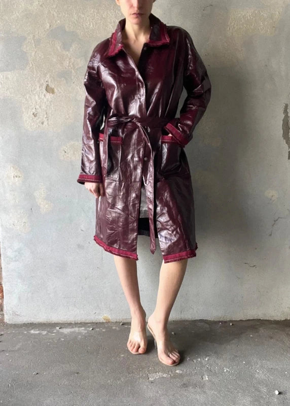 Trench vinile burgundy