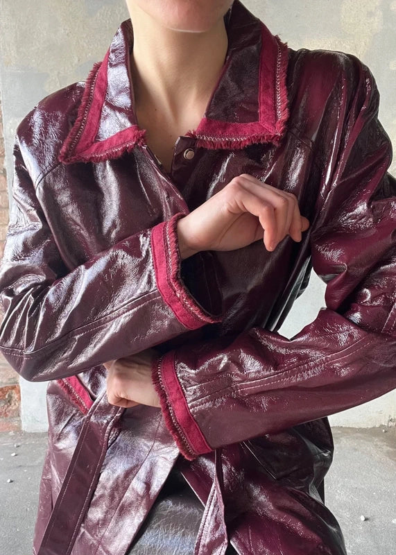 Trench vinile burgundy