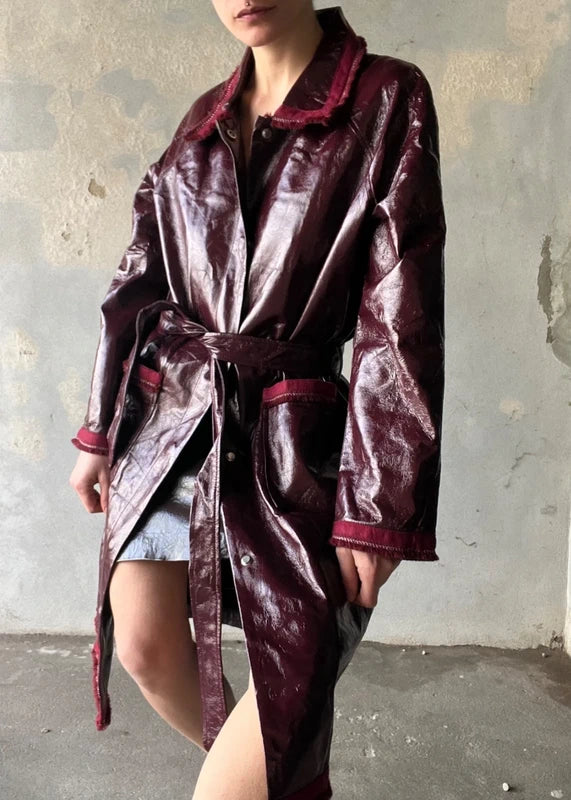 Trench vinile burgundy