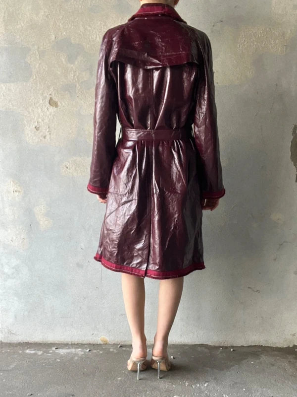 Trench vinile burgundy