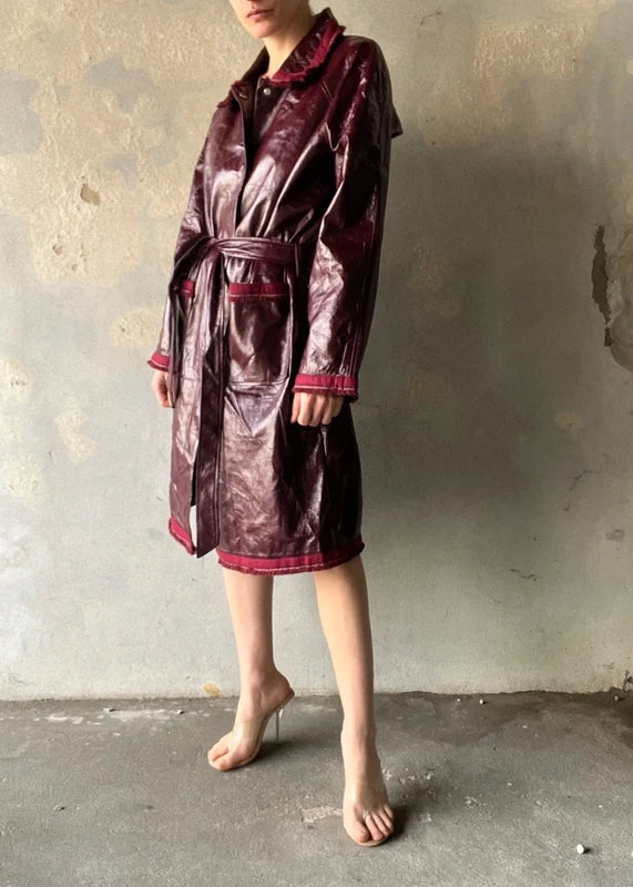 Trench vinile burgundy