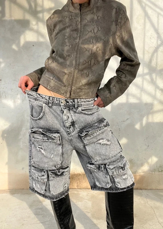 Denim jords pants grigio